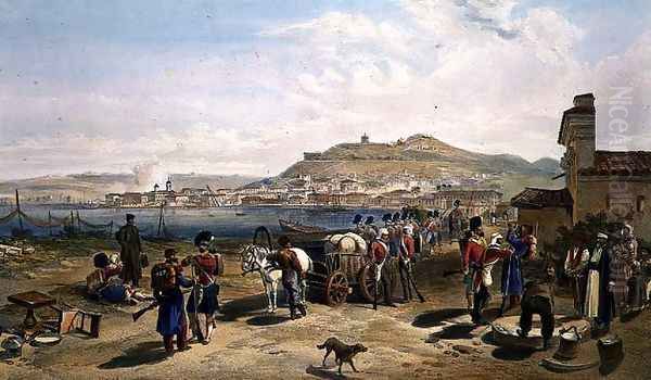 Kertch from the North, plate from The Seat of War in the East, pub. by Paul and Dominic Colnaghi and Co., 1856 Oil Painting by William Simpson