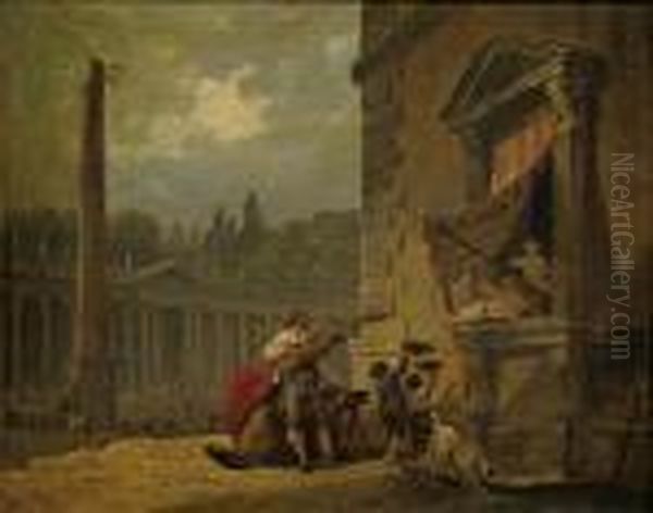 Une Serenade Oil Painting by Hubert Robert