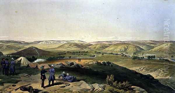 Valley of the Tchernaya, plate from The Seat of War in the East, pub. by Paul and Dominic Colnaghi and Co., 1856 Oil Painting by William Simpson