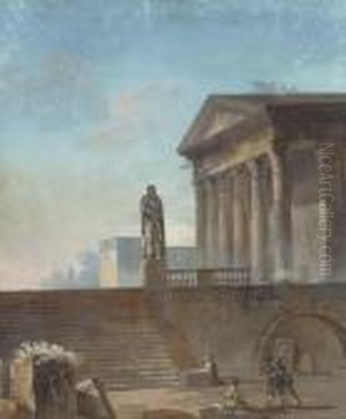 Homage To Classicism Oil Painting by Hubert Robert