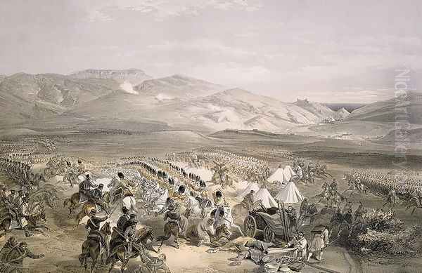 Charge of the Heavy Cavalry Brigade at the Battle of Balaclava on 25th October 1854, engraved by E. Walker, pub. 1855 Oil Painting by William Simpson