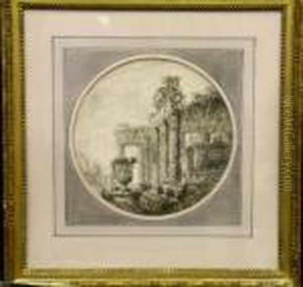 Capriccio Of Ruins Oil Painting by Hubert Robert