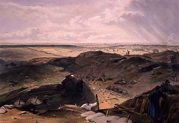 Ditch of the Malakoff, plate from The Seat of War in the East, pub. by Paul and Dominic Colnaghi and Co., 1856 Oil Painting by William Simpson