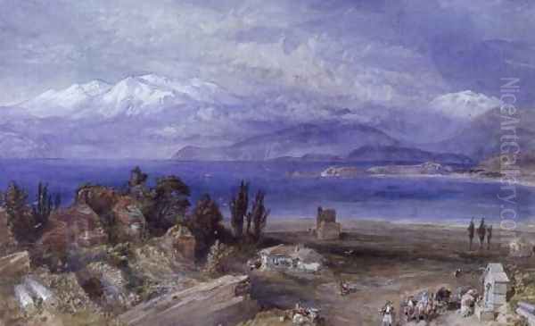 Parnassus and Helicon from Corinth Oil Painting by William Simpson