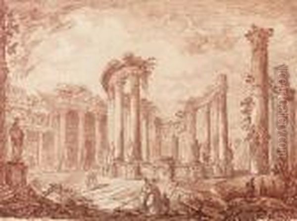 The Temple Of Serapides At Pozzuoli Oil Painting by Hubert Robert