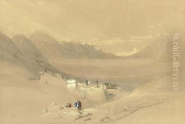 The Convent Of St. Catherine, Mount Sinai, Egypt Oil Painting by David Roberts