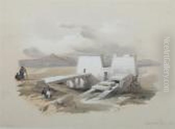 The Holy Land And Egypt: Temple Of Wadi Saboua, Nubia Oil Painting by David Roberts