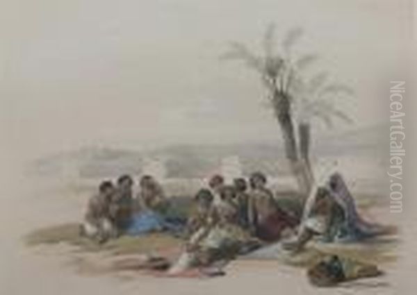 The Holy Land And Egypt: Abyssinian Slaves At Korti, Nubia Oil Painting by David Roberts