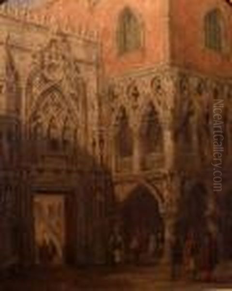 A View Of The Side Of The Doge's Palace, 
Venice Oil Painting by David Roberts