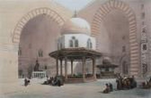 The Holy Land And Egypt: Interior Of Themosque Of Sultan Hassan Oil Painting by David Roberts