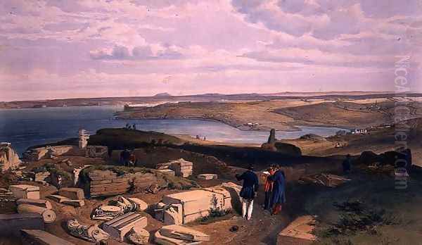 Sebastopol from Old Chersonese, plate from The Seat of War in the East, pub. by Paul and Dominic Colnaghi and Co., 1856 Oil Painting by William Simpson