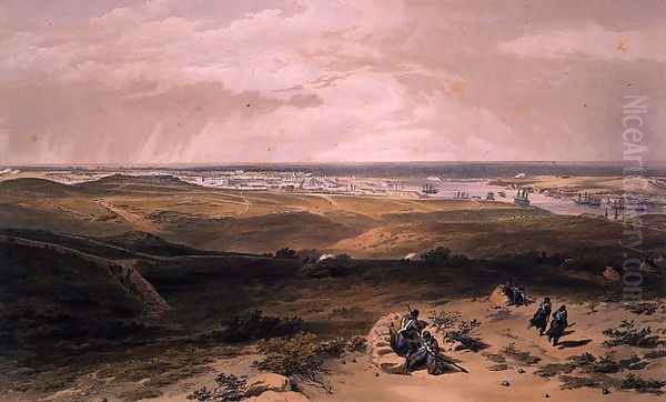 Sebastopol from the East, plate from The Seat of War in the East, pub. by Paul and Dominic Colnaghi and Co., 1856 Oil Painting by William Simpson