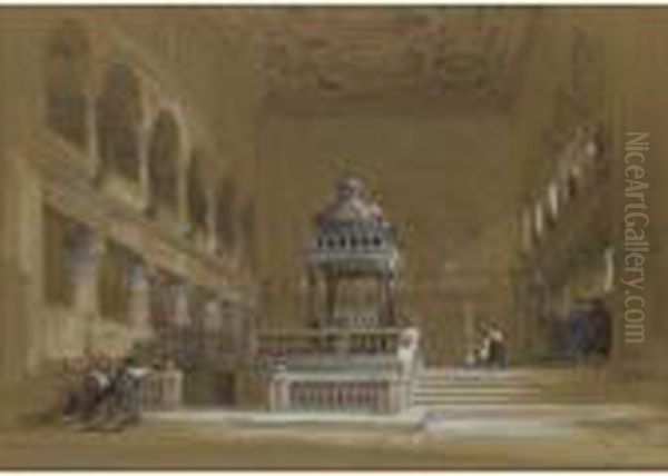 Interior Of The Church Of San Lorenzo, Rome Oil Painting by David Roberts