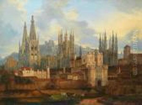 Blick Auf Burgos Oil Painting by David Roberts