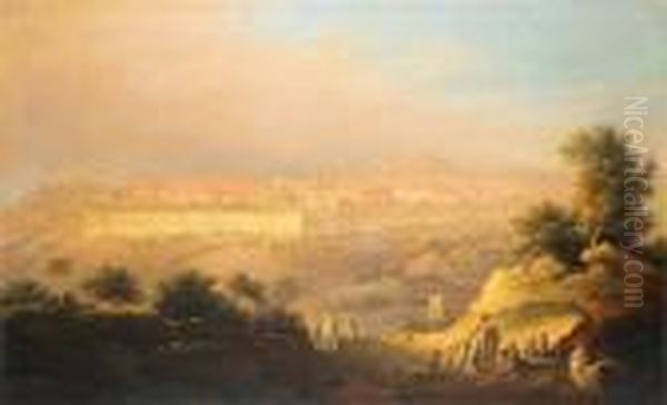 Jerusalem From The Mount Of Olives Oil Painting by David Roberts