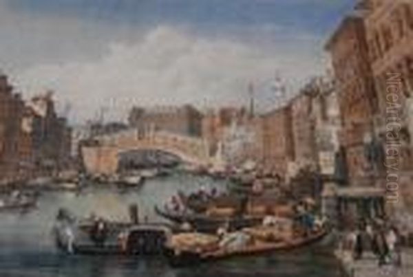 Venice,the Rialto And
Piazzetta Oil Painting by David Roberts