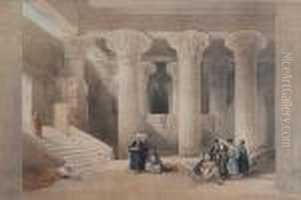 Temple At Esneh Oil Painting by David Roberts