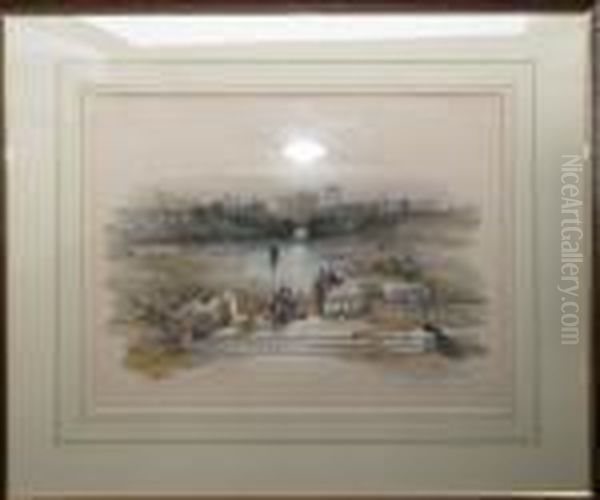 Baalbec From The Fountain Oil Painting by David Roberts