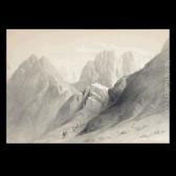 Ascent Of The Lower Range Of Sinai Oil Painting by David Roberts