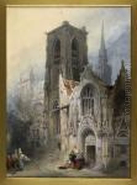 Cathedral At Amiens Oil Painting by David Roberts