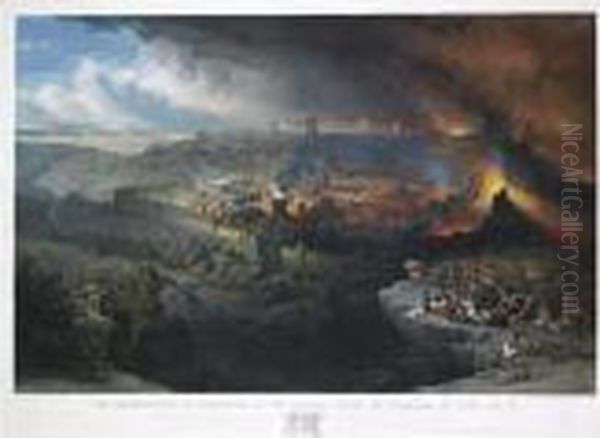 The Destruction Of Jerusalem By The Romans, Under The Command Of Titus, A.d. 70. Oil Painting by David Roberts