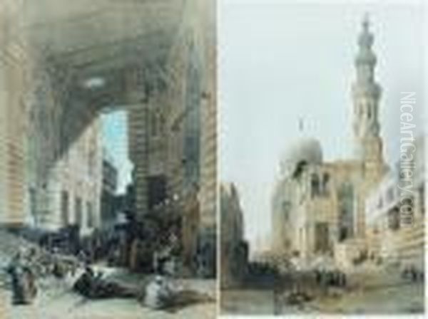 Tombes Des Califes Au Caire - Oil Painting by David Roberts