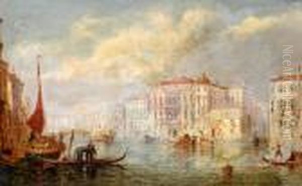 The Grand Canal, Venice, Signed Oil On Canvas, Dated 18??, 40x66cm Oil Painting by David Roberts