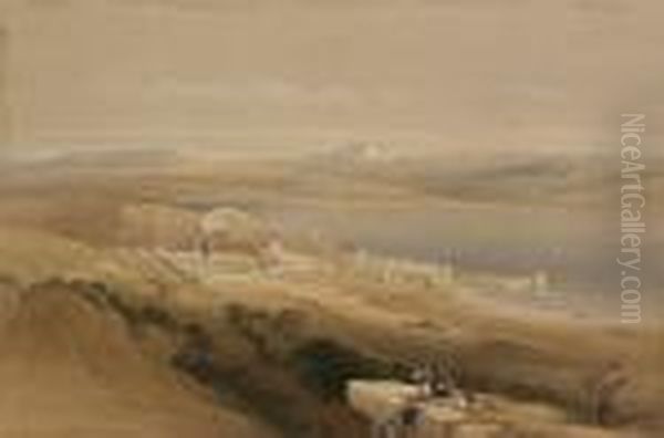 Jerusalem From The Mount Of Olives, City Of Tiberas Oil Painting by David Roberts