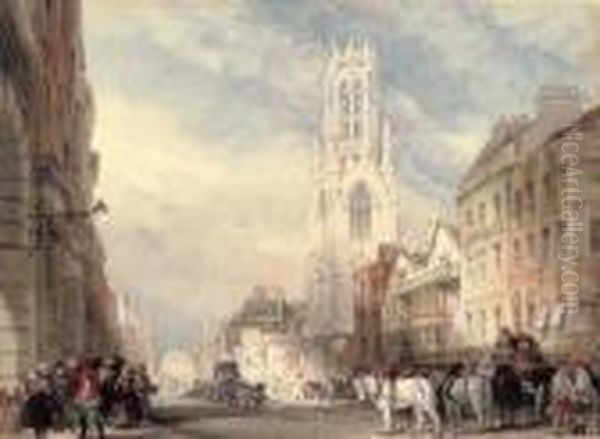 St Dunstan's In The West Oil Painting by David Roberts