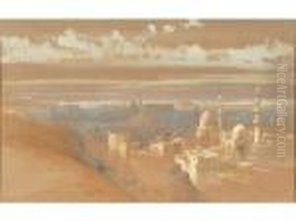 Ra Cairo, Looking West 
Inscribed And Dated Cairo Jany 19th 1839 And Further Inscribed El 
Magowereer Lower Right Oil Painting by David Roberts