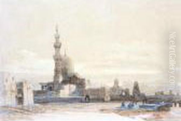 The Tombs Of The Caliphs, Cairo Oil Painting by David Roberts