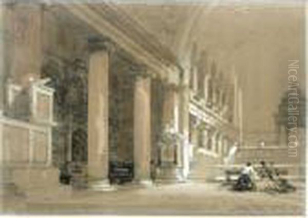 Interior Of The Church Of San Lorenzo, Rome Oil Painting by David Roberts