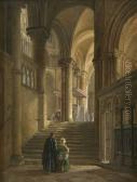 Trinity Chapel From The South Aisle Of Canterbury Cathedral Oil Painting by David Roberts