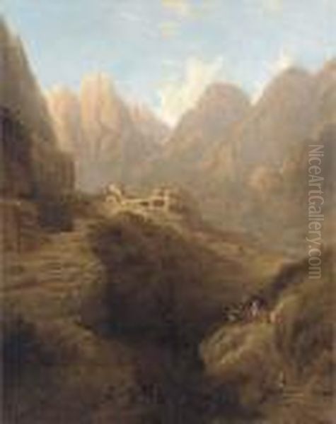 The Ravine Leading To Petra Oil Painting by David Roberts