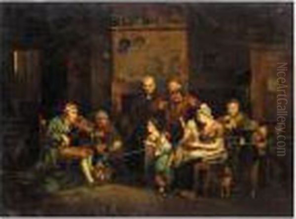 The Blind Fiddler Oil Painting by David Roberts