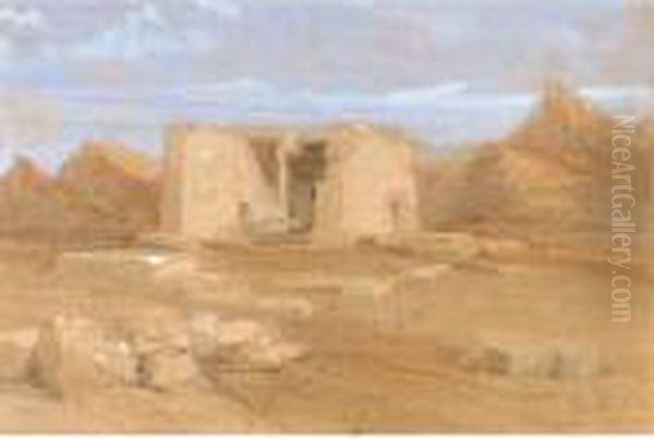 The Temple At Tafa In Nubia Oil Painting by David Roberts