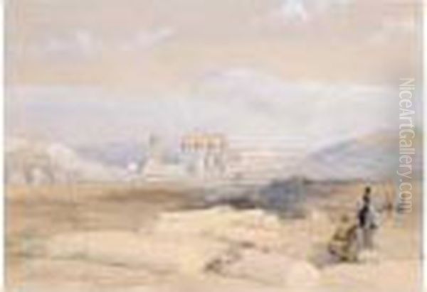 Ruins Of Erment (ancient Hermontis), Upper Egypt Oil Painting by David Roberts