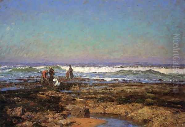 Clam Diggers Oil Painting by Theodore Clement Steele