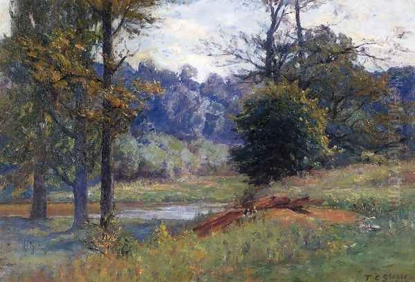 Along the Creek (or Zionsville) Oil Painting by Theodore Clement Steele