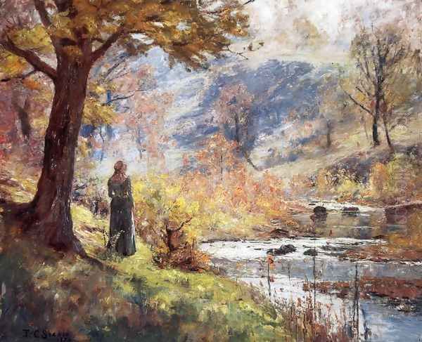 Morning by the Stream 1893 Oil Painting by Theodore Clement Steele