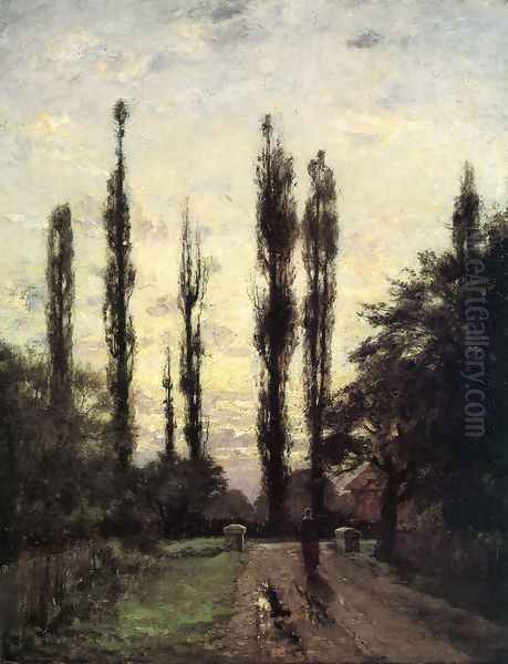 Evening, Poplars Oil Painting by Theodore Clement Steele