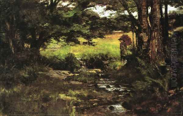 Brook in Woods Oil Painting by Theodore Clement Steele