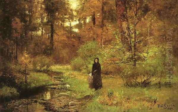 The Brook in the Woods Oil Painting by Theodore Clement Steele