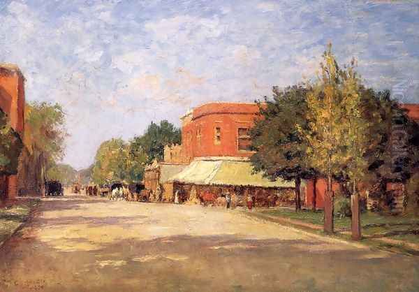 Street Scene 1896 Oil Painting by Theodore Clement Steele