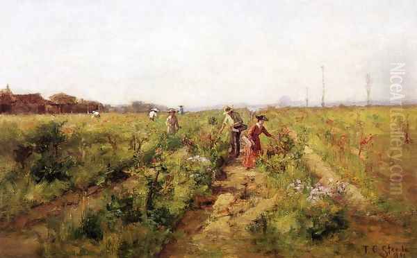 In the Berry Field Oil Painting by Theodore Clement Steele