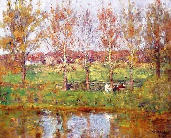 Cows by the Stream 1895 Oil Painting by Theodore Clement Steele