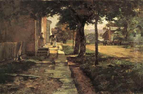 Street in Vernon Oil Painting by Theodore Clement Steele