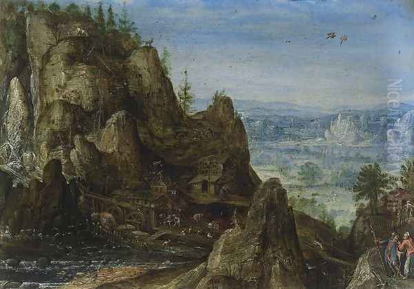 Rocky Landscape Oil Painting by Roelandt Jacobsz Savery