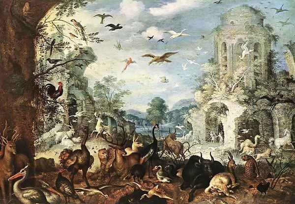 Landscapes with Wild Beasts c. 1629 Oil Painting by Roelandt Jacobsz Savery