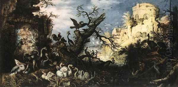 Landscape with Birds 1622 Oil Painting by Roelandt Jacobsz Savery